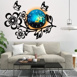 3d Wooden Flower Clock With Esthetic Dial Wall Clock | Best Quality Wall Clock For Home Decor | Home Decor Clock 25 Inch