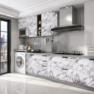 Self Adhesive Black Marble Sheet Sticker For Kitchen,(60×200) Cupboard, Wall – Anti Oil And Heat Resistant Wallpaper